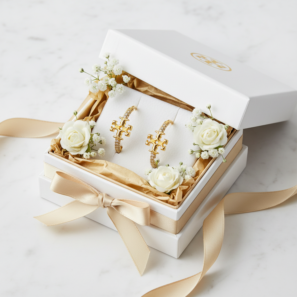 Tory Burch Small Eleanor Pavé Hoop Earrings - luxury gift box