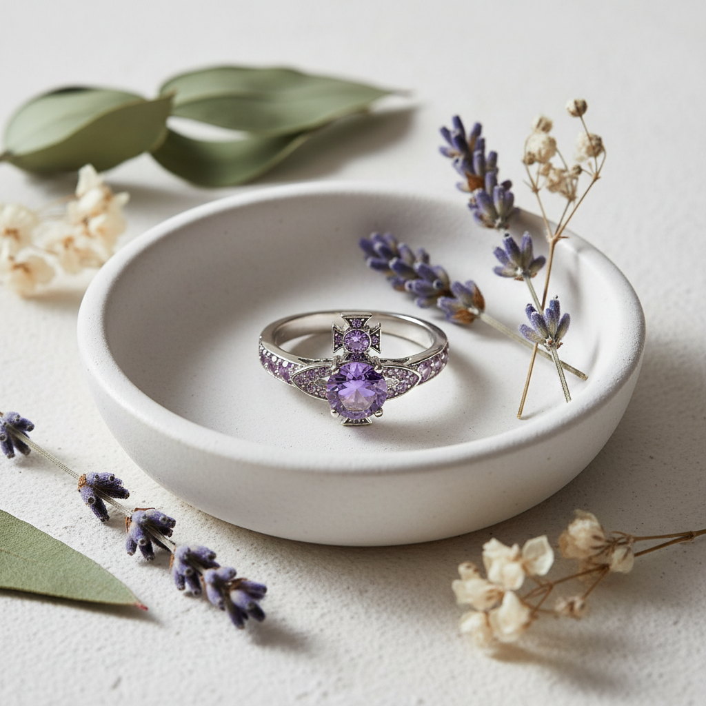 Ismene Ring - ceramic dish flat lay