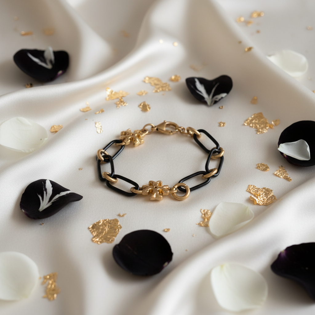 Ivory silk flat lay