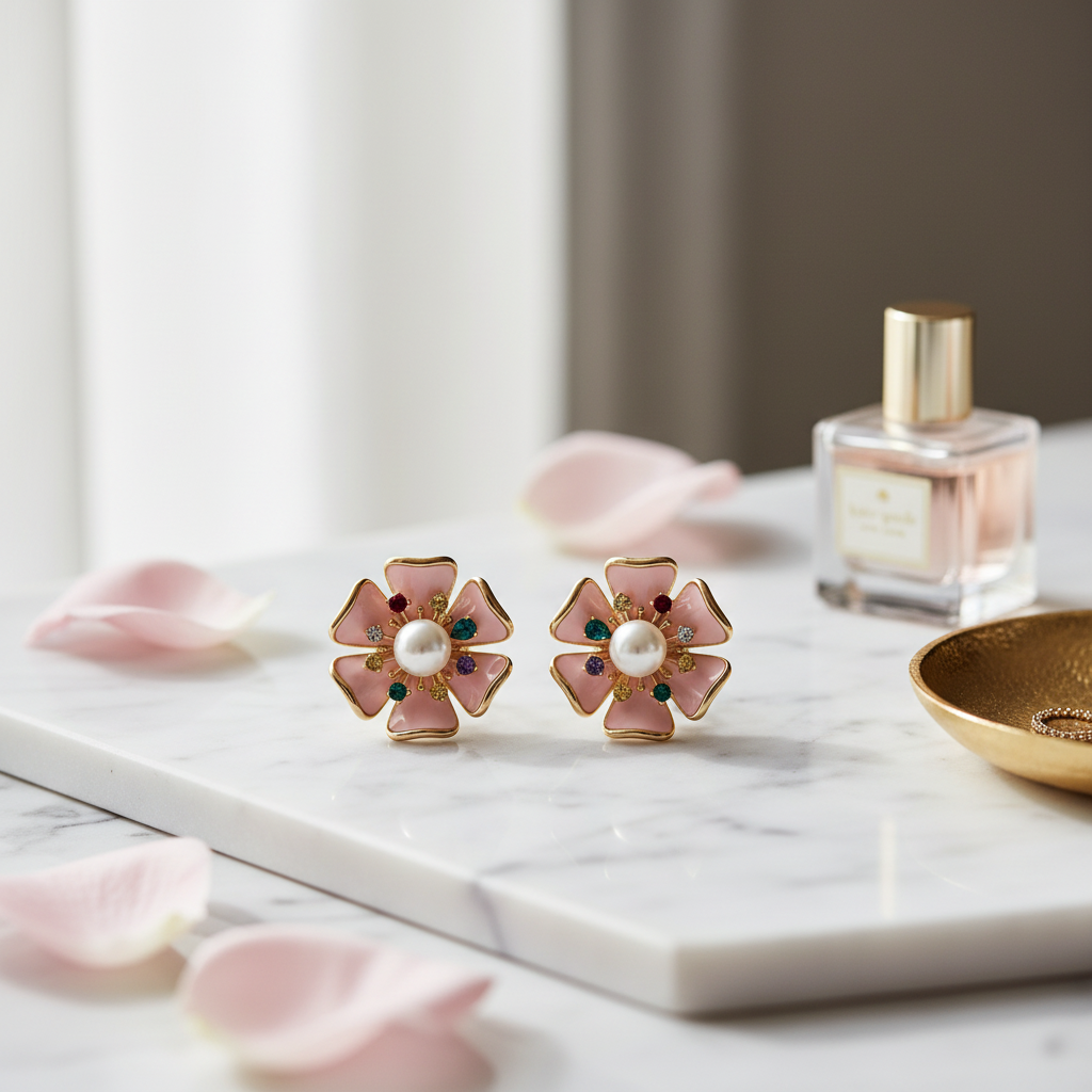 Kate Spade Bloom in Color Flower Stud Earrings - Lifestyle 3