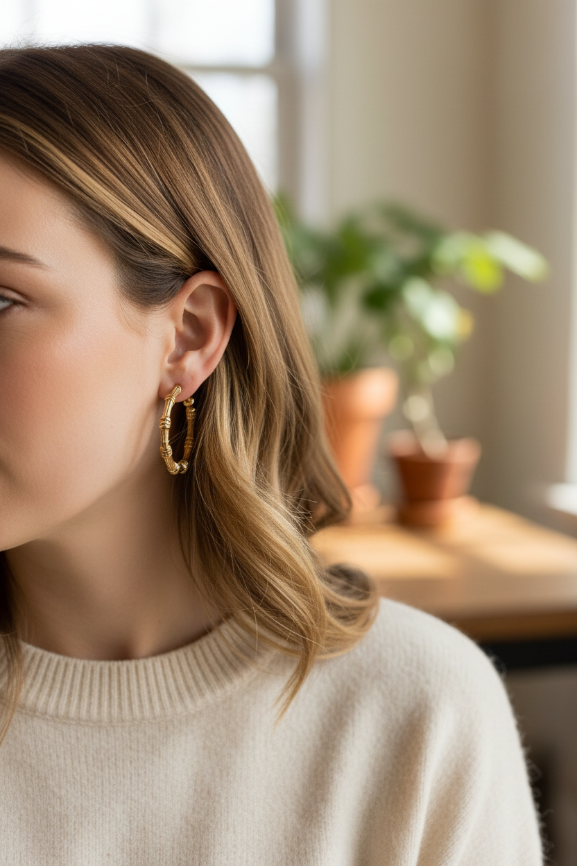 Kendra Scott Bamboo Hoops - Lifestyle 1