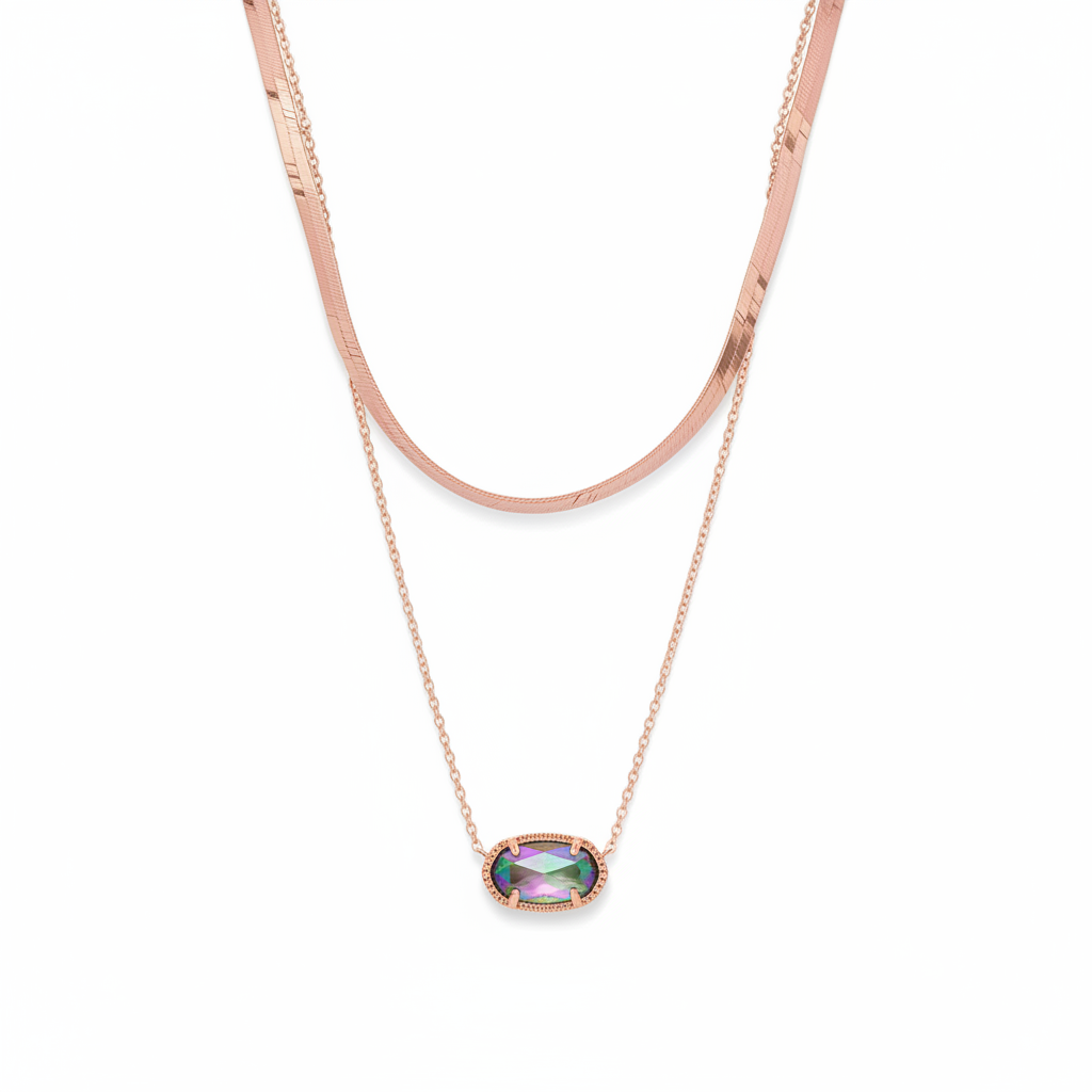 Kendra Scott Elisa Double-Layer Necklace - Clean White