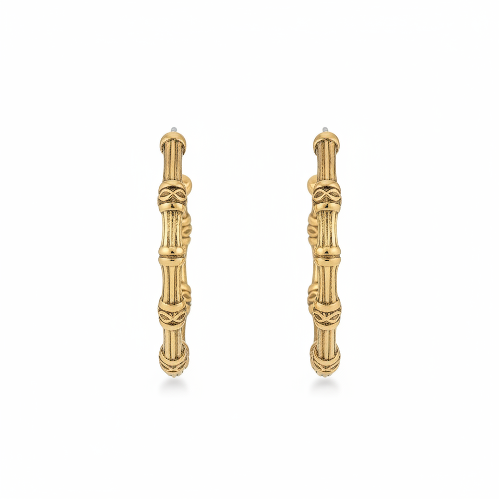 Kendra Scott Gold Bamboo Hoops - Clean Shot
