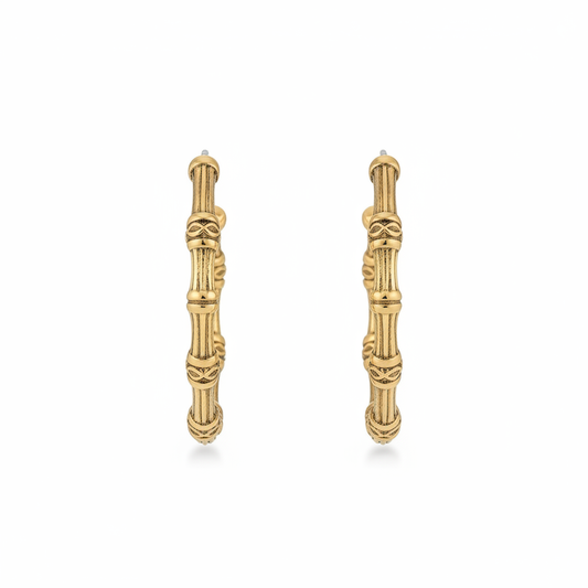 Kendra Scott Gold Bamboo Hoops - Clean Shot