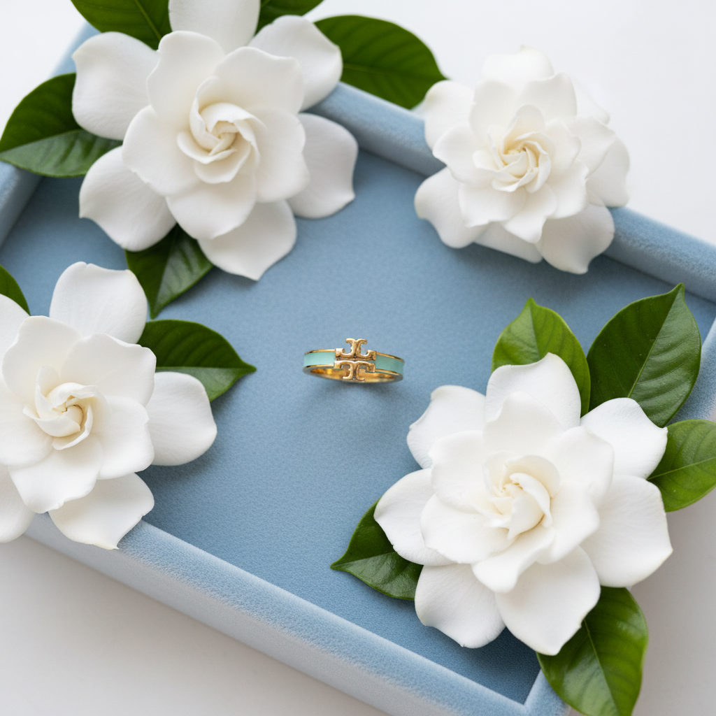 Powder blue velvet tray