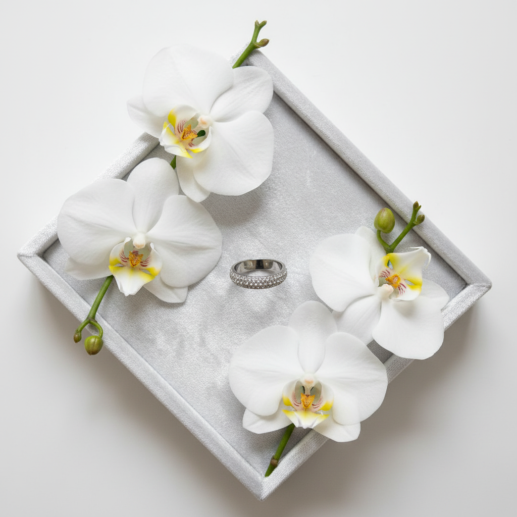 Silver velvet tray