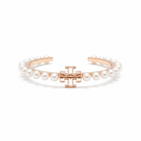 Tory Burch Pearl Cuff Bangle - White Background