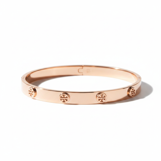 Tory Burch Rose Gold Logo Bangle