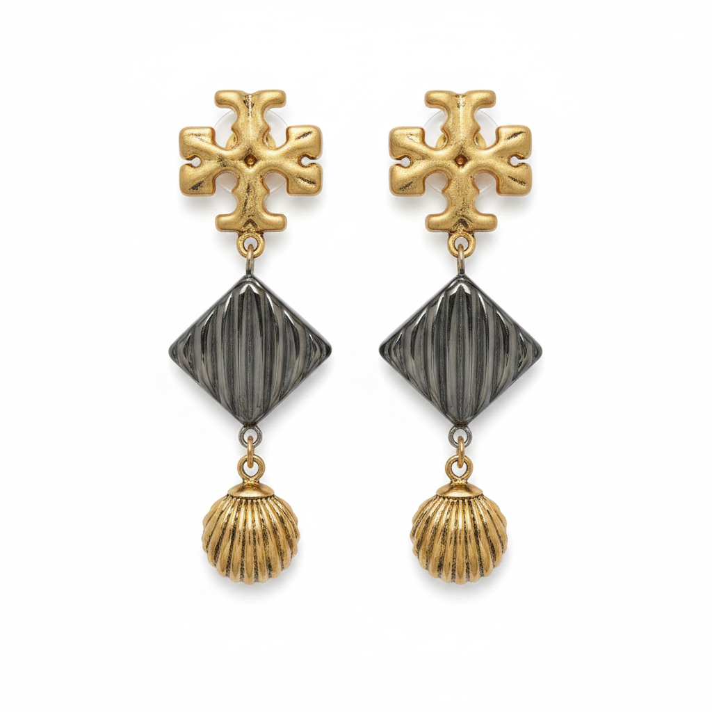 Tory Burch Three-Tier Drop Earrings