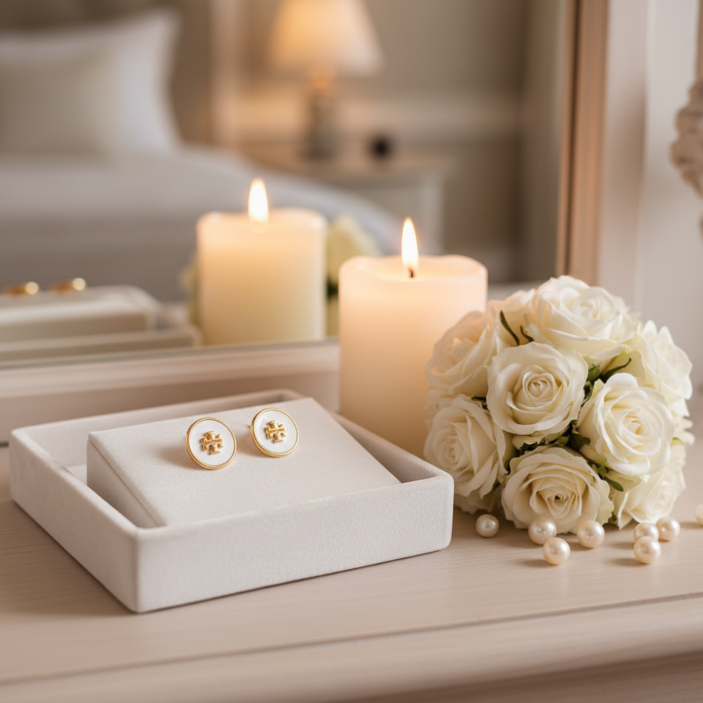 White velvet tray